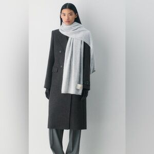 Wool Alpaca Double sided Cozy Gray scarf 🧣